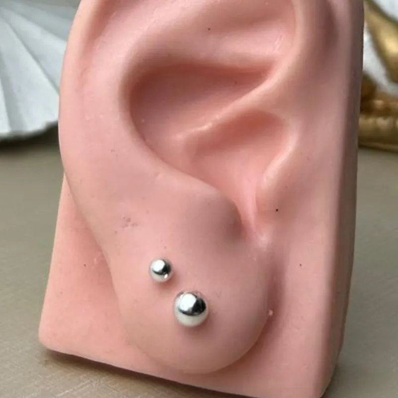 Dupla Caroço De Quiabo Banhado a Prata