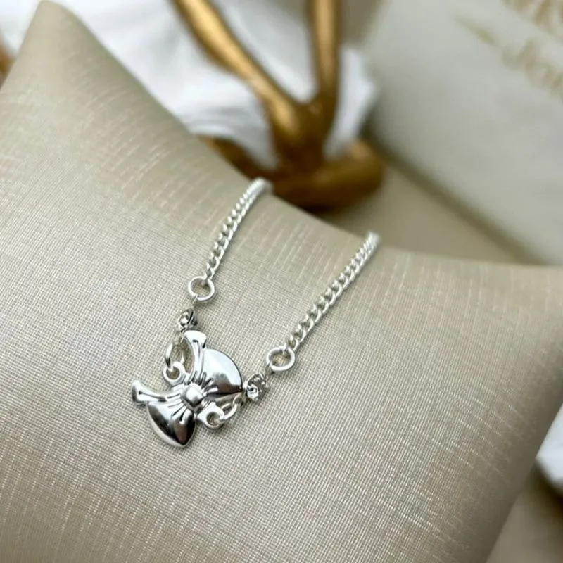 Tornozeleira de Laço Banhado a Prata