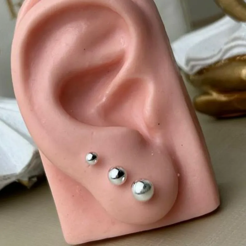 Trio Caroço De Quiabo Banhado a Prata