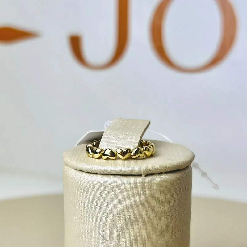 Anel Aparador De Coração Banhado a Ouro