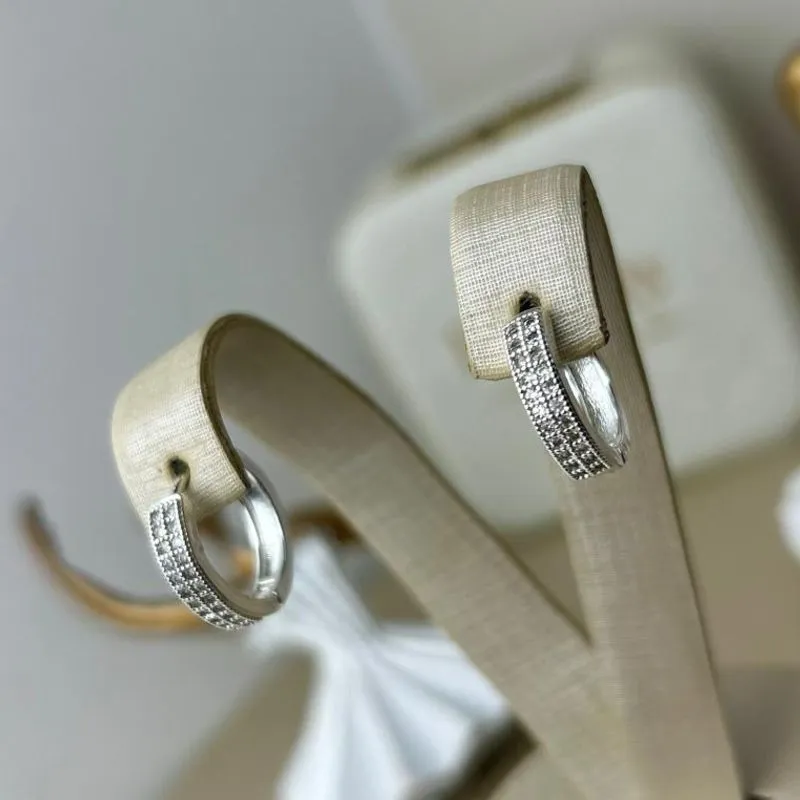 Argola Cravejada Reta 2 Fileira