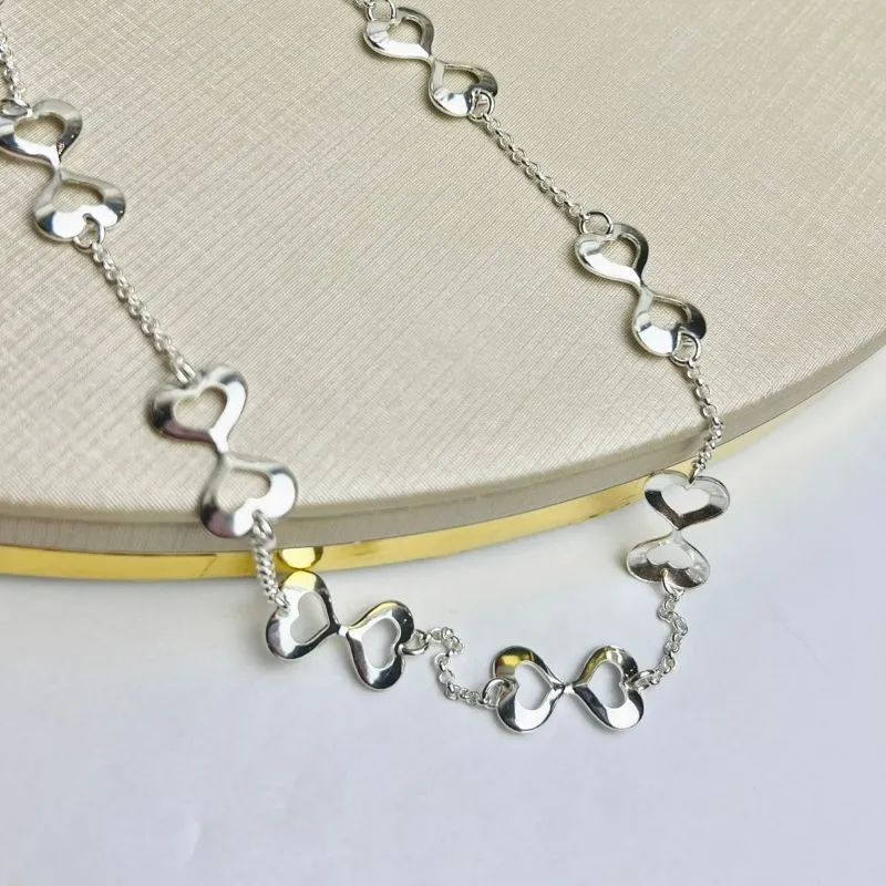 Choker Coração Lisa Banhado a Prata