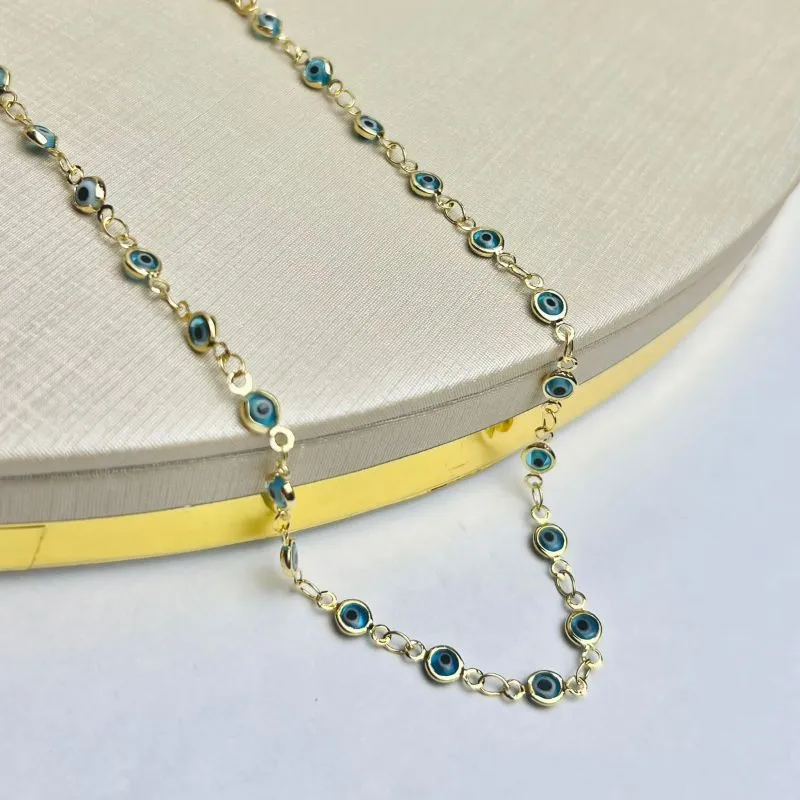 Choker Olho Grego Banhado a Ouro