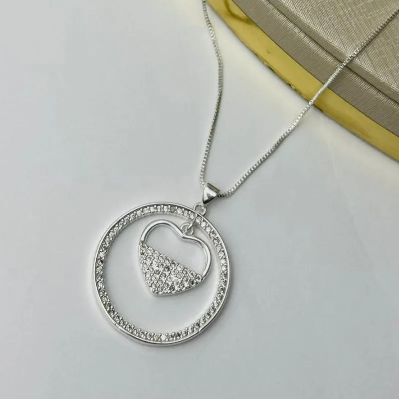 Colar Mandala De Coração Cravejado